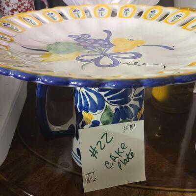 Cake Plate 7"Tall x 11Â½"W -Item #141