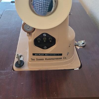 Lot 234: Vintage Singer 301A in Sewing Cabinet 