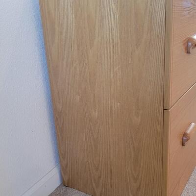 Lot 235: Wood 2 Drawer File Cabinet with Keys