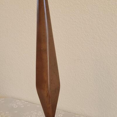 Lot 236: Mid Century Modern Walnut and Brass Lamp #1