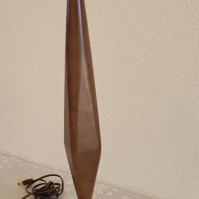 Lot 236: Mid Century Modern Walnut and Brass Lamp #1