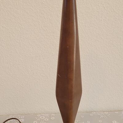 Lot 236: Mid Century Modern Walnut and Brass Lamp #1
