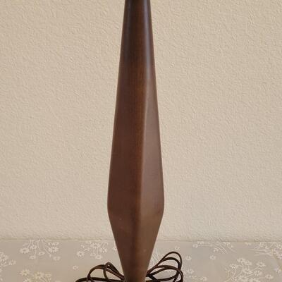 Lot 237: Mid Century Modern Walnut and Brass Lamp #2