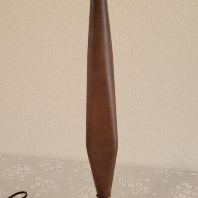 Lot 238: Mid Century Modern Walnut and Brass Lamp #3