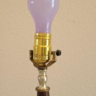 Lot 238: Mid Century Modern Walnut and Brass Lamp #3