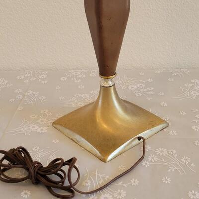 Lot 238: Mid Century Modern Walnut and Brass Lamp #3