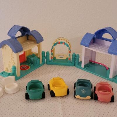 Lot 243: Little People Buildings, Cars and Swing