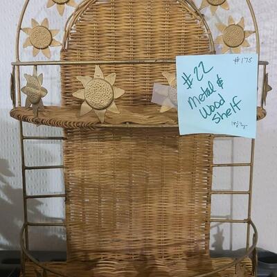 Metal+Wood Shelf 18Â½"Tall  -Item #175