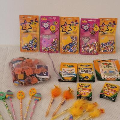 Lot 249: Children's Activities (Crayons & Markers are used except True to Life package), Rubber Stamps, Pens & Pencils 