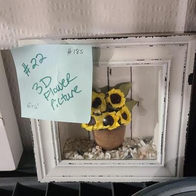 3D Flower Picture  6" x 6" - Item #185