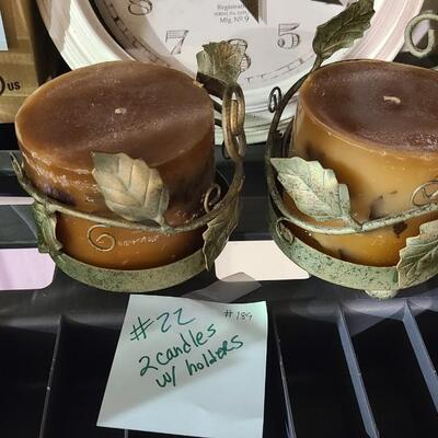 2 Candles with Holders -Item #189