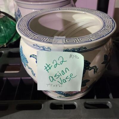 Asian Vase 7"T x 8"W -Item #196