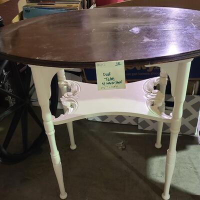 Oval Table with White Shelf 28Â½"T x 32Â½"W -Item #212
