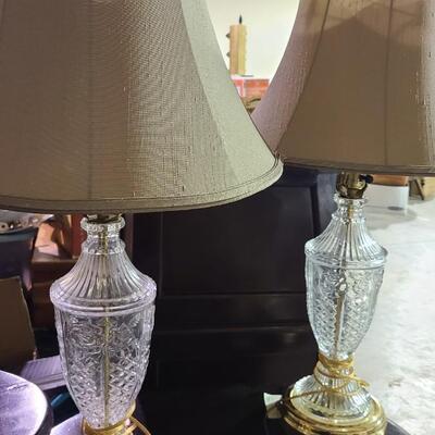 2 Glass Lamps 29"Tall -Item #213
