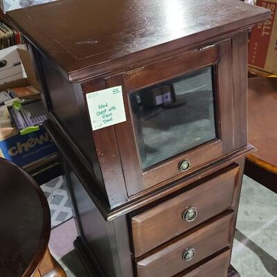 Wood Chest with Glass Door 39"T x 18" x 18" -Item #215
