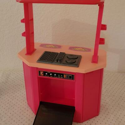 Lot 255: Vintage Barbie Kitchen Island with Stove and Refrigerator 