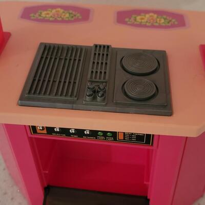 Lot 255: Vintage Barbie Kitchen Island with Stove and Refrigerator 