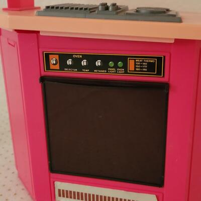 Lot 255: Vintage Barbie Kitchen Island with Stove and Refrigerator 