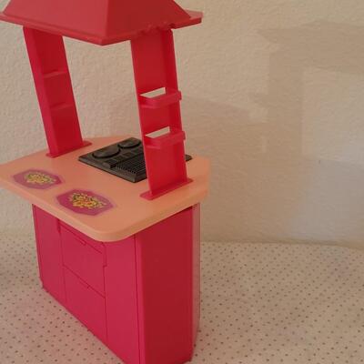 Lot 255: Vintage Barbie Kitchen Island with Stove and Refrigerator 