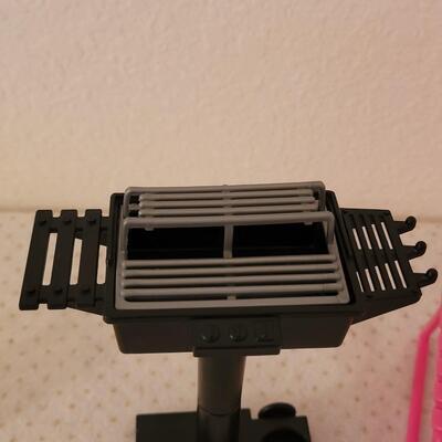 Lot 258: Vintage Barbie Accessories- Chairs, Grill, TV