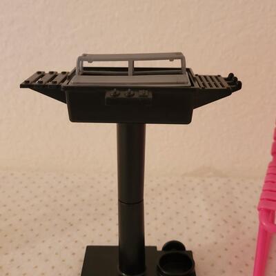 Lot 258: Vintage Barbie Accessories- Chairs, Grill, TV