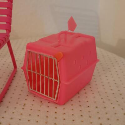 Lot 258: Vintage Barbie Accessories- Chairs, Grill, TV