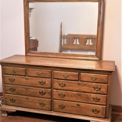 Lot #270  Cushman Colonial Dresser w/mirror - solid wood
