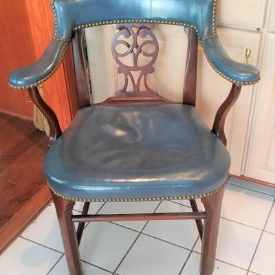 Lot #274  Hickory Chair Company Leather Armchair