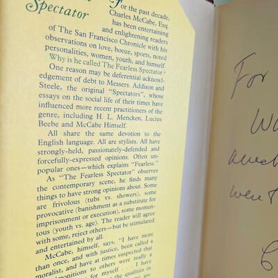LOT 3 - The Fearless Spectator - Charles McCabe Signed 1970 1st Edition
