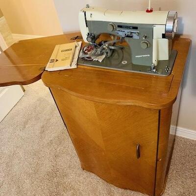 Vintage Necchi Supernova Sewing Machine & Cabinet