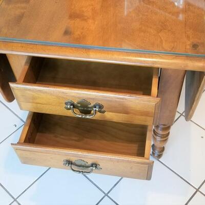 Lot #280  Mid Century Colonial Ethan Allen Extendable Side Table