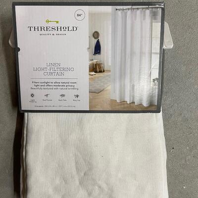 1 Threshold Linen Light Filtering Curtain 