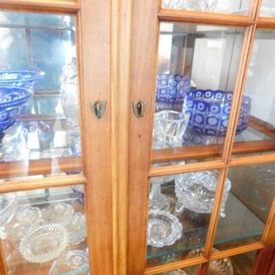 Lighted Solid Wood and Glass Curio Cabinet (Contents Not Included):  44