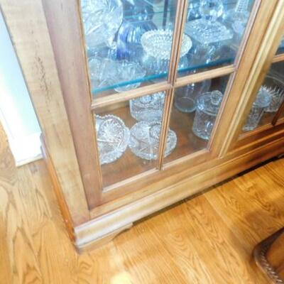 Lighted Solid Wood and Glass Curio Cabinet (Contents Not Included):  44