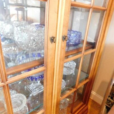 Lighted Solid Wood and Glass Curio Cabinet (Contents Not Included):  44