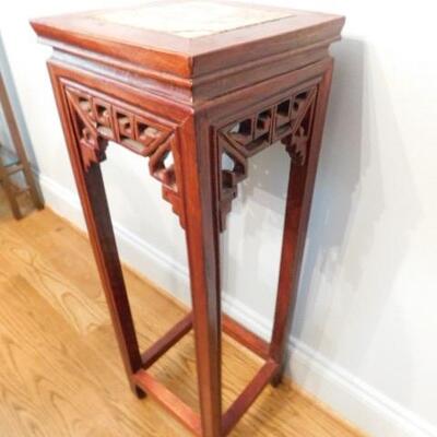Solid Wood Plant Stand with Tile Top:  9 3/4