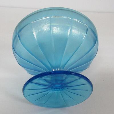 Blue Stretch Glass Compote