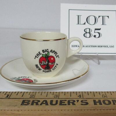 Vintage Demitasse Cup and Saucer, The Big Apple, NY