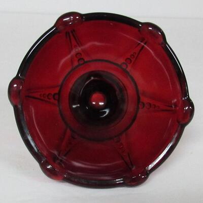 Vintage Red Oyster and Pearl Depression Glass Candle Holder