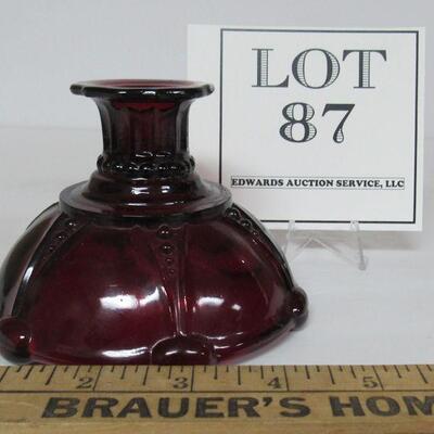 Vintage Red Oyster and Pearl Depression Glass Candle Holder