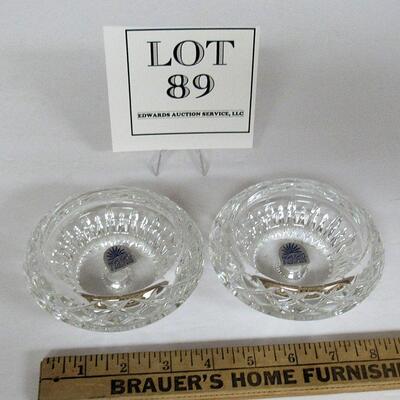 Princess House Lead Crystal Double Candle Holders Pair