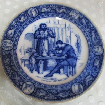 Antique Ivanhoe Flow Blue Plate Wedgwood Etruria England
