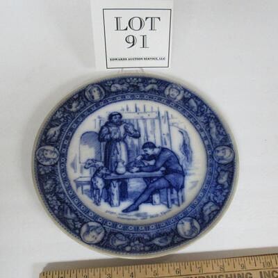 Antique Ivanhoe Flow Blue Plate Wedgwood Etruria England