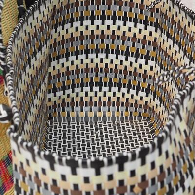 Lot 99 Three Large oversize woven plastic shopping or storage basket/ bags