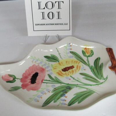 Vintage Blue Ridge Leaf Tray 10" x 7"