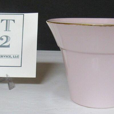 Vintage Lefton Pink Vase With Applied Gold Flowers