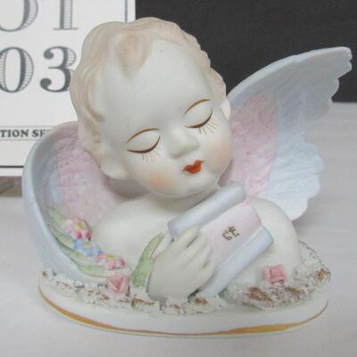 Vintage Lefton Bisque Angel bust Figurine