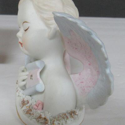 Vintage Lefton Bisque Angel bust Figurine