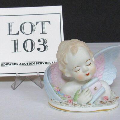 Vintage Lefton Bisque Angel bust Figurine