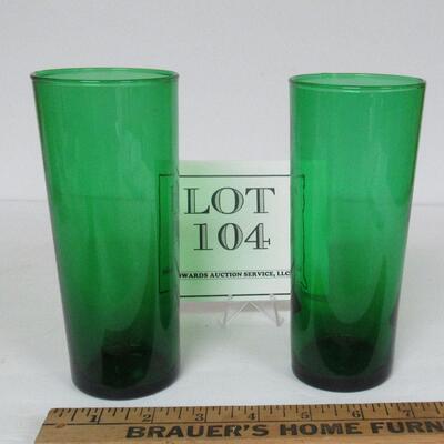 2 Tall Forest Green Lemonaid Tumblers